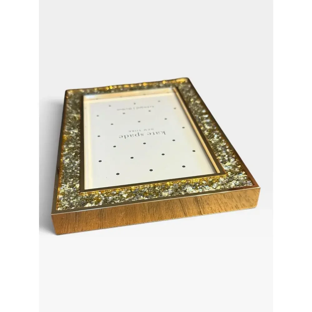 Kate Spade New York Simply Sparkling Gold Glitter 4x6 Photo Frame Lenox New